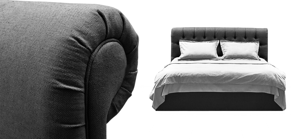 Кровать Gray Capitone Bed - фото №1