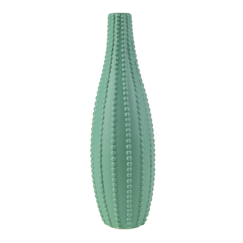 Ваза Ribbed Vase Narrow Throat turquoise 34 Бирюзовый в Ростове-на-Дону | Loft Concept 