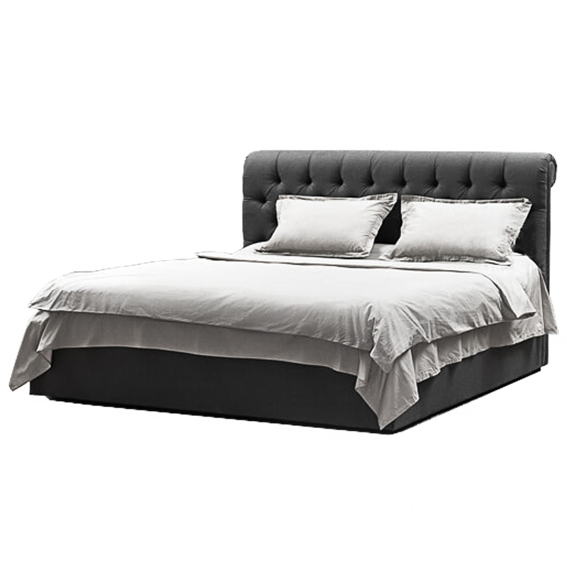  Gray Capitone Bed   -- | Loft Concept 