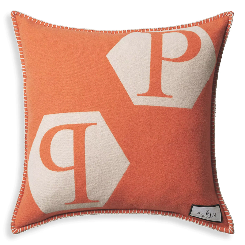  Philipp Plein Cushion Cashmere PP Logo 65 x 65 Orange    -- | Loft Concept 