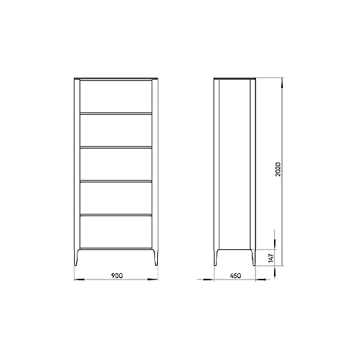 Стеллаж прямой молочного цвета с открытыми полками Type  в Ростове-на-Дону