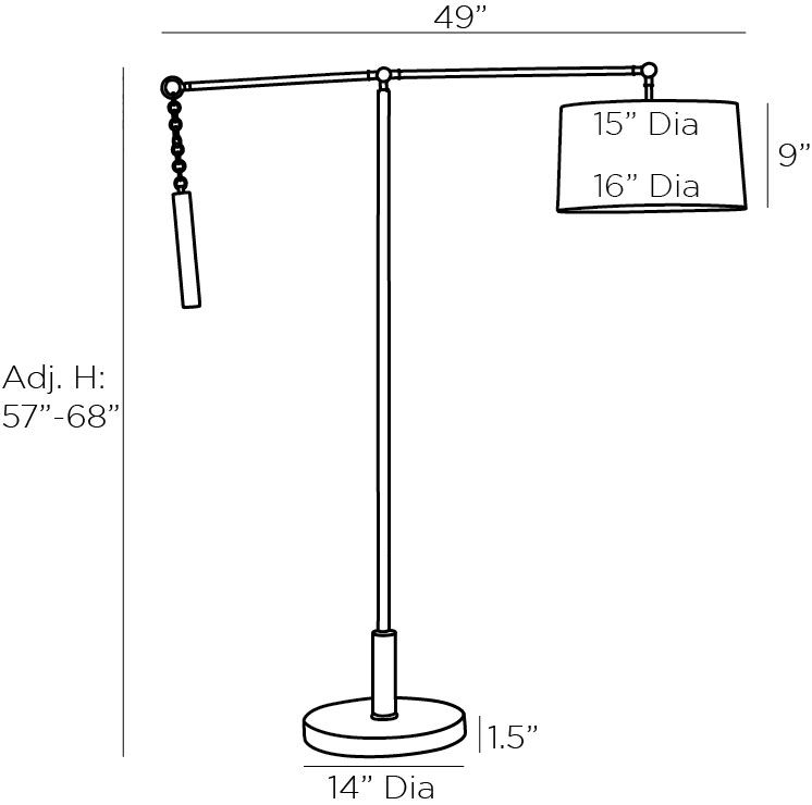 Торшер Arteriors NEWARK FLOOR LAMP Black в Ростове-на-Дону