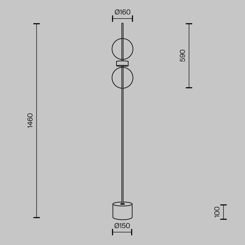 Напольный торшер светодионый Double Moon 3000К 15Вт в Ростове-на-Дону
