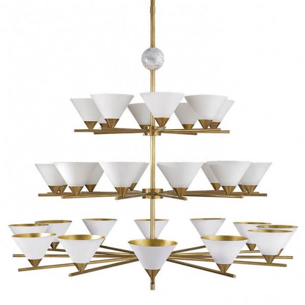 Люстра Cleo Three-tier Chandelier Латунь Белый в Ростове-на-Дону | Loft Concept 