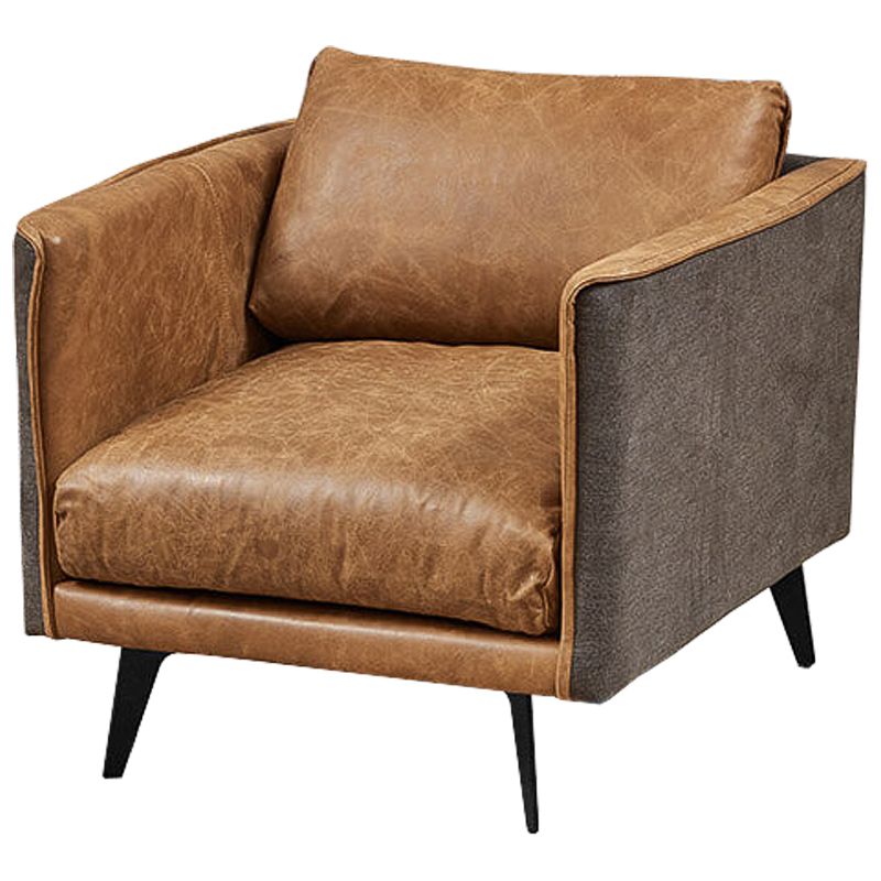  Caramel Leather & Textiles Armchair    -- | Loft Concept 