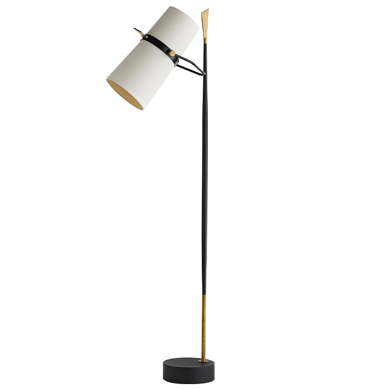 Торшер Arteriors YASMIN FLOOR LAMP Латунь Белый Черный в Ростове-на-Дону | Loft Concept 