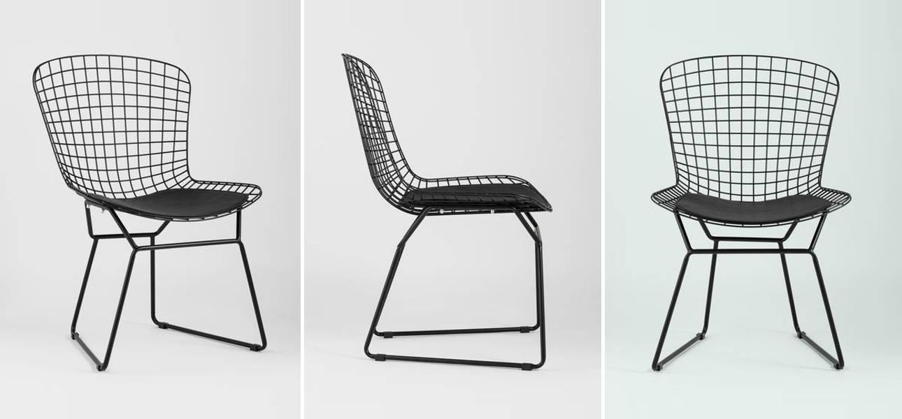 Стул Bertoia Chair Черный Матовый Металл - фото