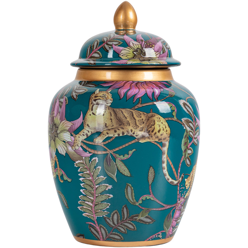    Leopard Flowers Vase Emerald    -- | Loft Concept 
