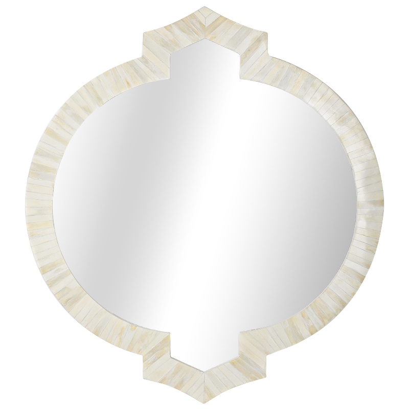  Bone Inlay Round Mirror white   -- | Loft Concept 