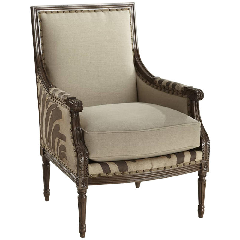  Massoud Annie Zebra Washed Leather Linen Chair  -  -- | Loft Concept 