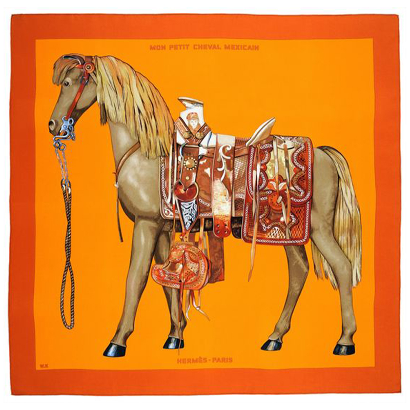  Hermes Horse Orange Plaid   -- | Loft Concept 