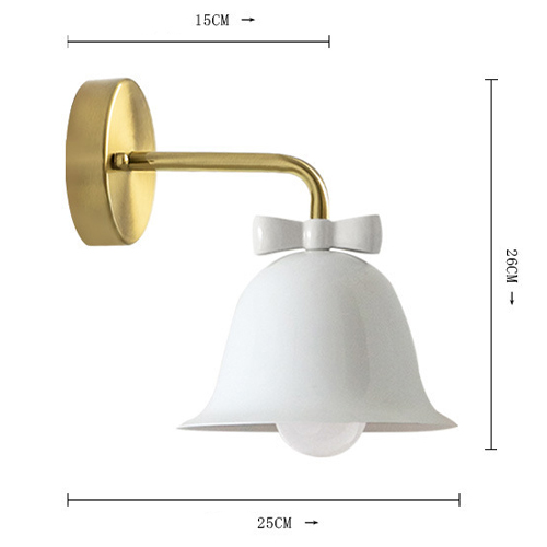   Bell with Bow White Wall Lamp   --
