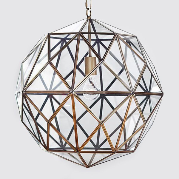  Glass & Metal Cage Pendant   -- | Loft Concept 