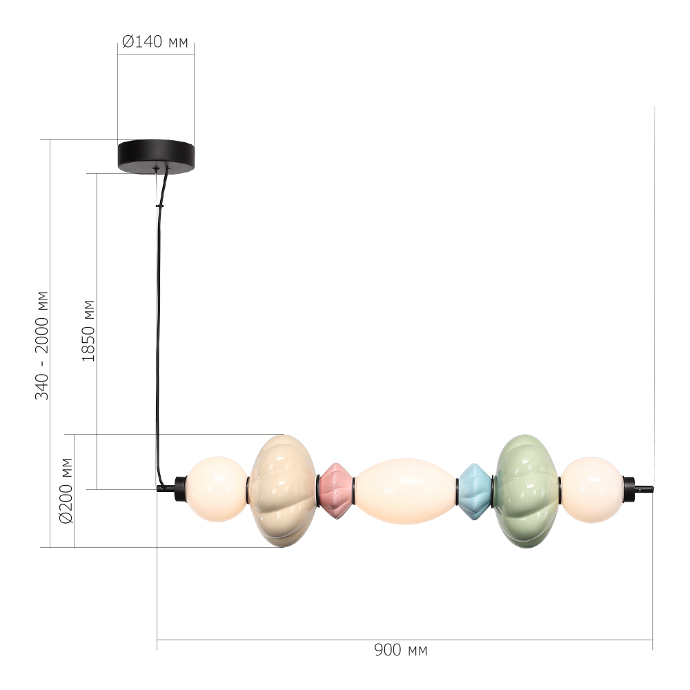 Подвесной светильник линейный с керамическими элементами 24W LED Fragrant Light в Ростове-на-Дону