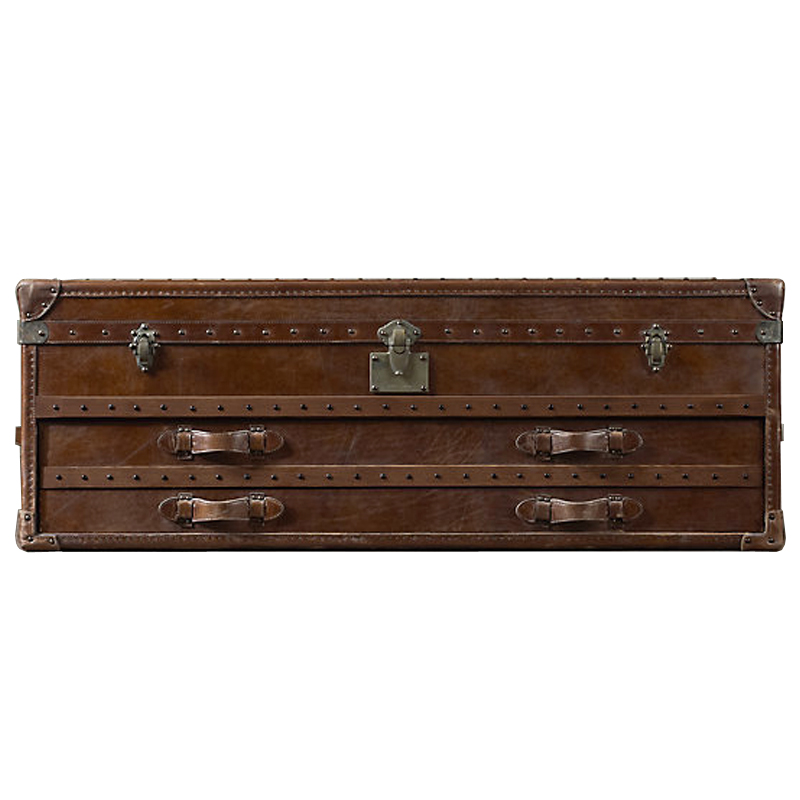 Restoration Hardware Mayfair Steamer Trunk Low Chest Коричневый винтаж в Ростове-на-Дону | Loft Concept 