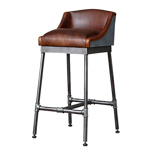 Барный стул Iron Scaffold Bar stool brown Коричневый Серый в Ростове-на-Дону | Loft Concept 