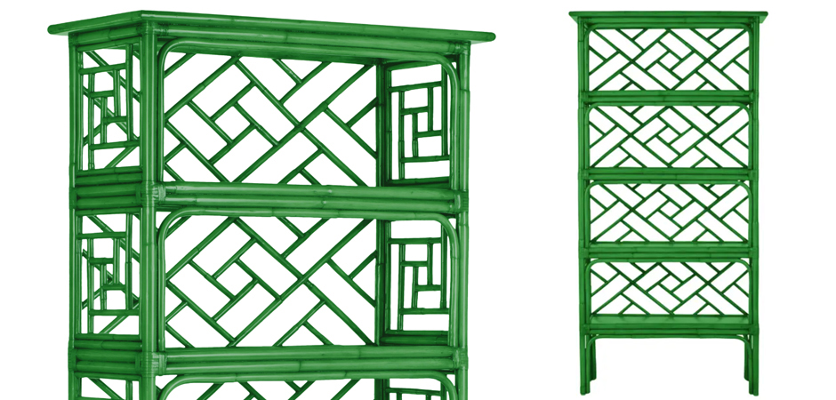 Стеллаж Зеленый Bamboo Chippendale Etagere Green Стеллаж Зеленый Bamboo Chippendale Etagere Green - Loft-Concept в Ростове-на-Дону