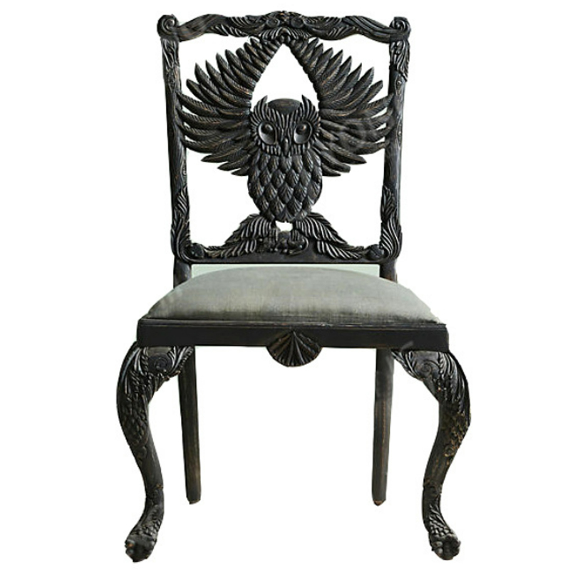 Стул Handcarved Menagerie Owl Dining Chair Черный Черный в Ростове-на-Дону | Loft Concept 