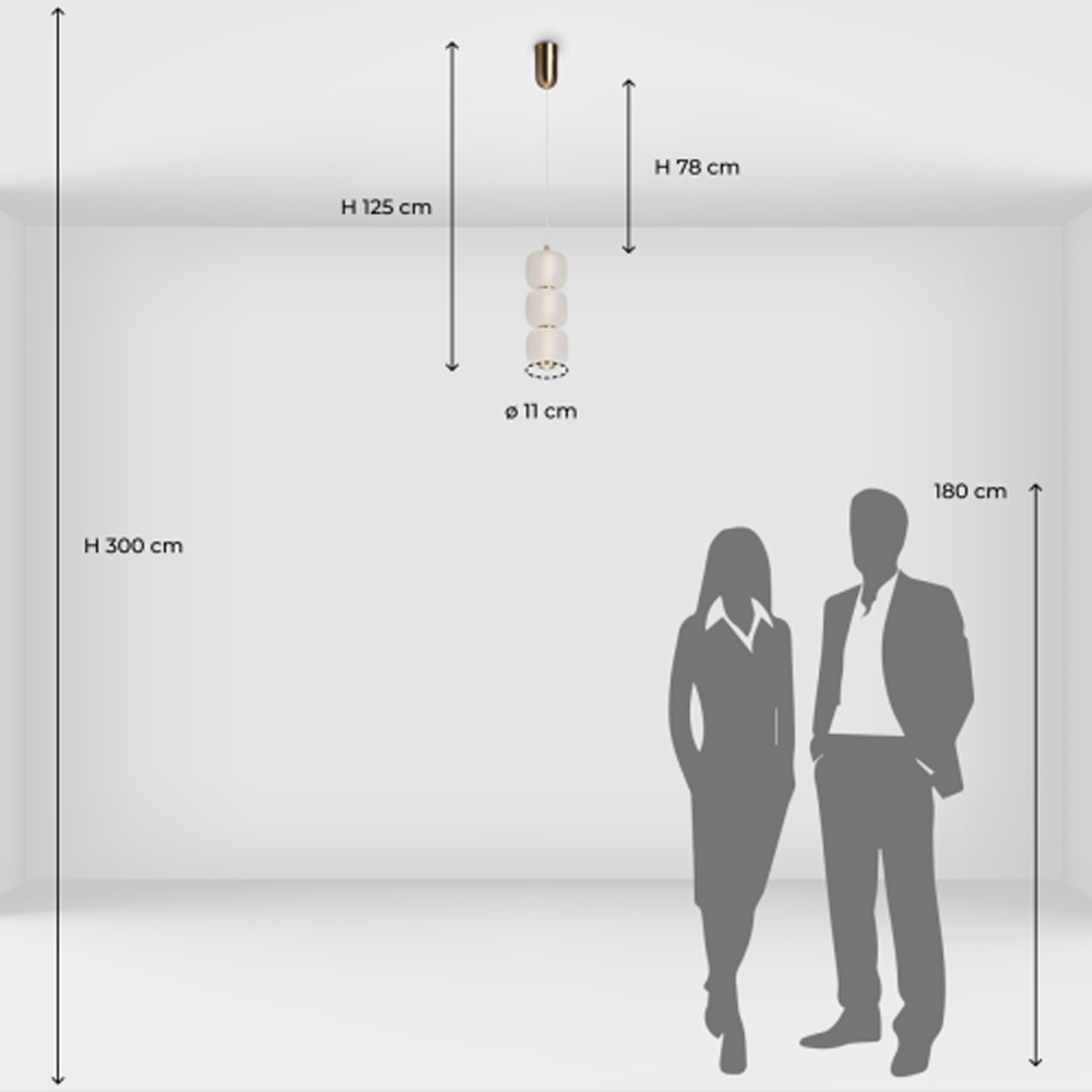 Подвесной светильник с 3-мя округлыми матовыми плафонами из белого стекла Golden Swirl в Ростове-на-Дону