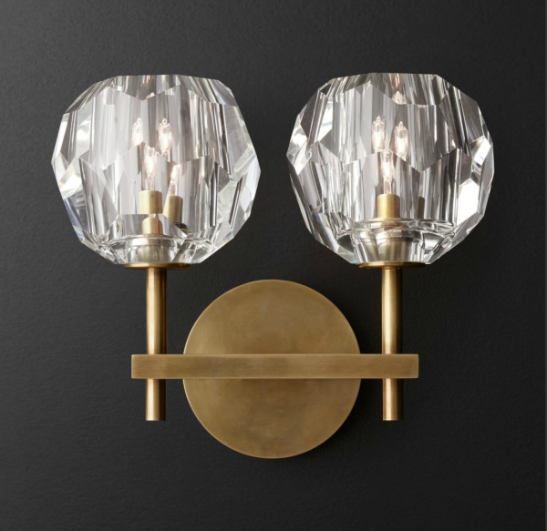   RH Boule de Cristal Double Sconce Brass   -- | Loft Concept 