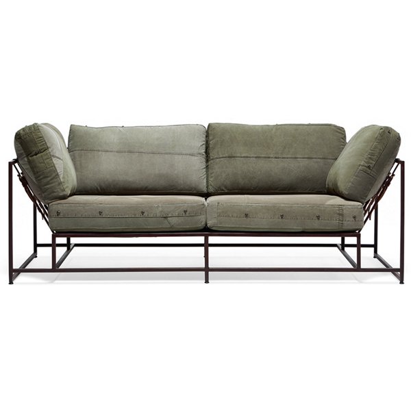   Olive Military Two Seat Sofa   -- | Loft Concept 