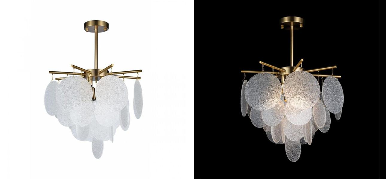 Люстра Nimbus Рельефное Прозрачное стекло Диаметр D 43 см - фото