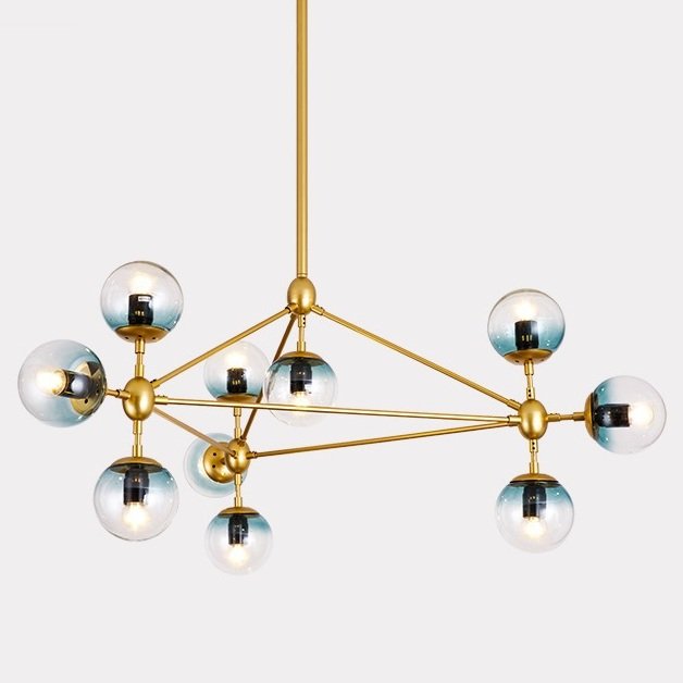 Люстра Modo Chandelier Globes Blue Ambre Gold Золотой в Ростове-на-Дону | Loft Concept 