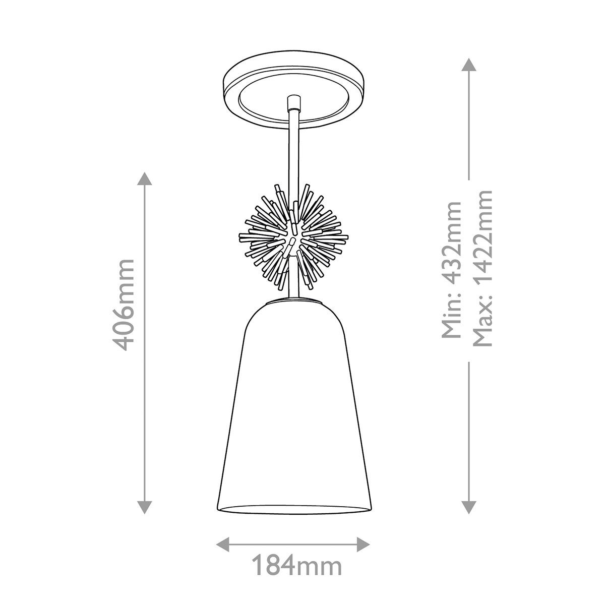 Подвесной светильник золотого цвета с колоколообразным стеклянным плафоном и декоративным элементом Elstead Lighting в Ростове-на-Дону