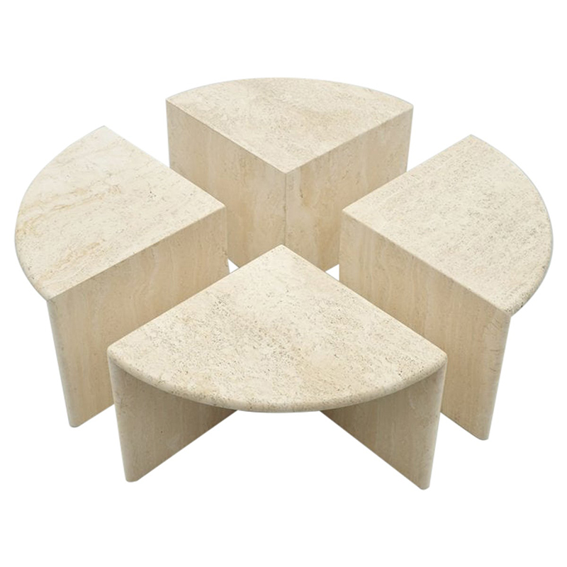   Set of Four Travertine Side or Coffee Tables    -- | Loft Concept 