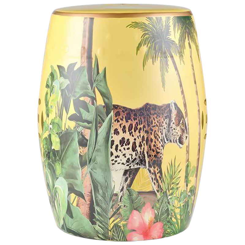   Leopard Tropical Animal Ceramic Stool Yellow     -- | Loft Concept 