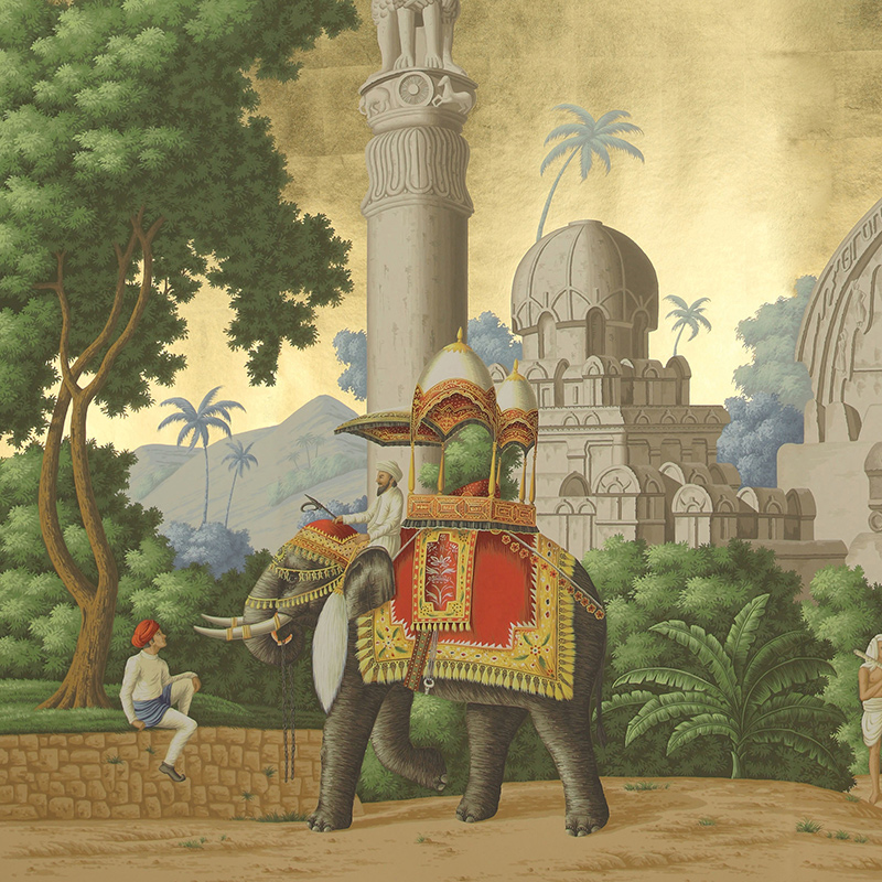    Early Views of India Eden on Deep Rich Gold gilded paper   -- | Loft Concept 