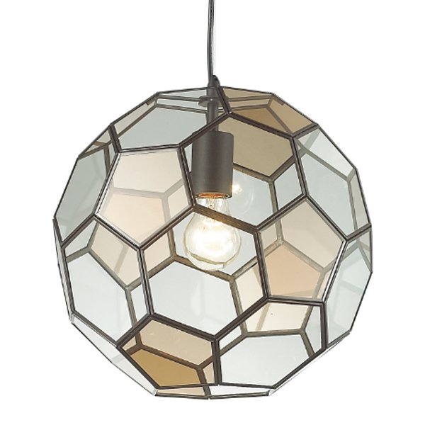   Glass & Metal Cage Pendant Globe Multi    (Amber)   -- | Loft Concept 