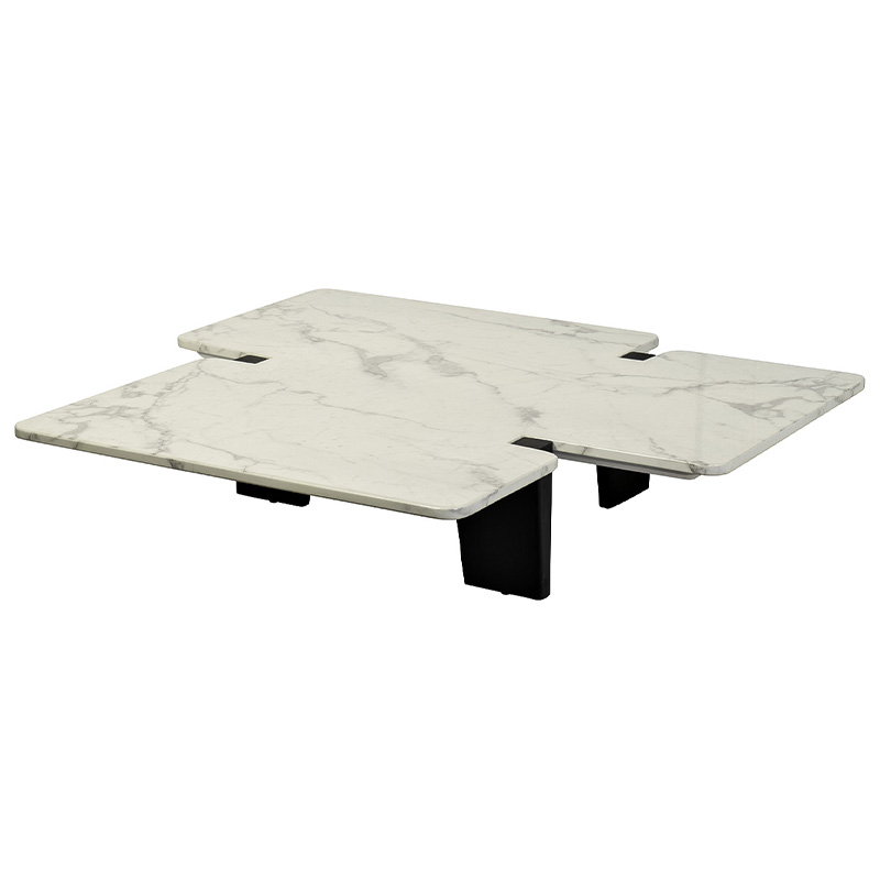 Кофейный стол Lewys Marble Coffee Table Белый Мрамор Bianco Коричневый в Ростове-на-Дону | Loft Concept 