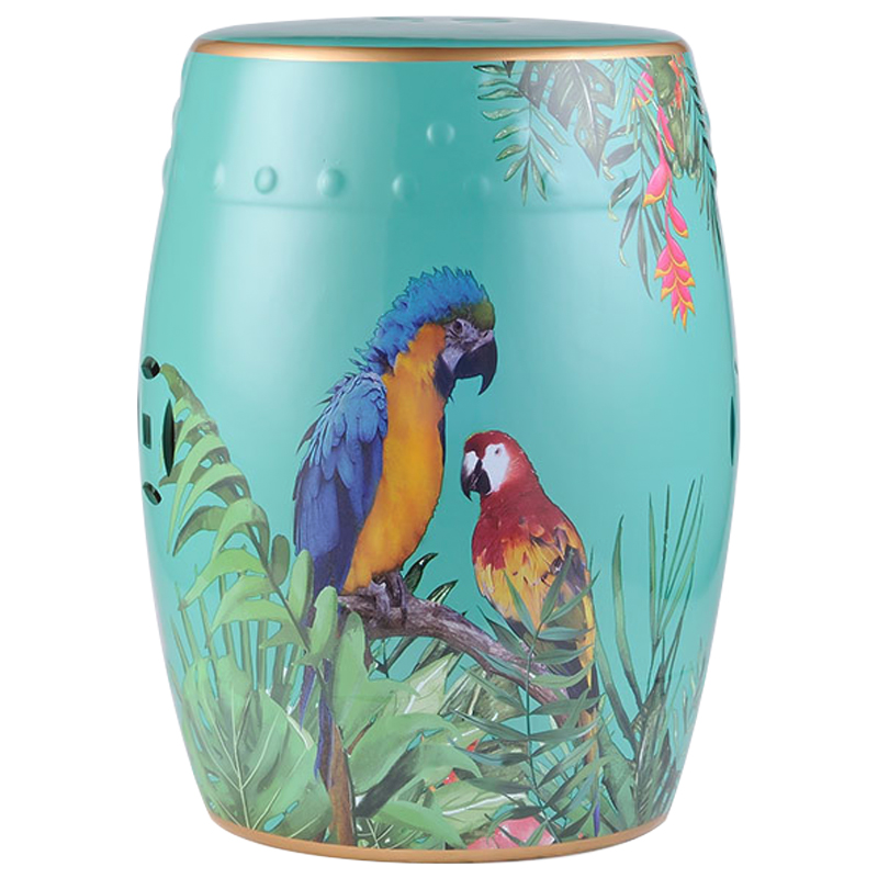 Керамический табурет Parrots Tropical Animal Ceramic Stool Turquoise Бирюзовый Мульти в Ростове-на-Дону | Loft Concept 