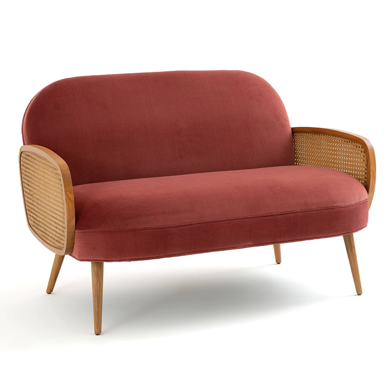 Диван Morten Wicker Crimson Sofa Малиновый Малиновый (Crimson) в Ростове-на-Дону | Loft Concept 