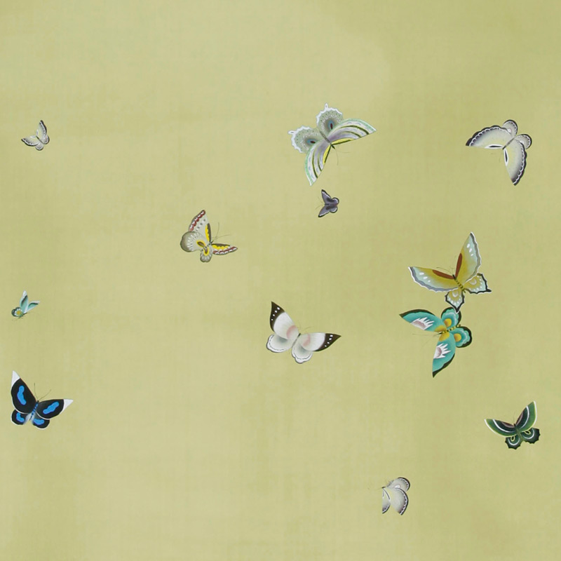   Butterflies Special Colourway on Pea Green dyed silk   -- | Loft Concept 