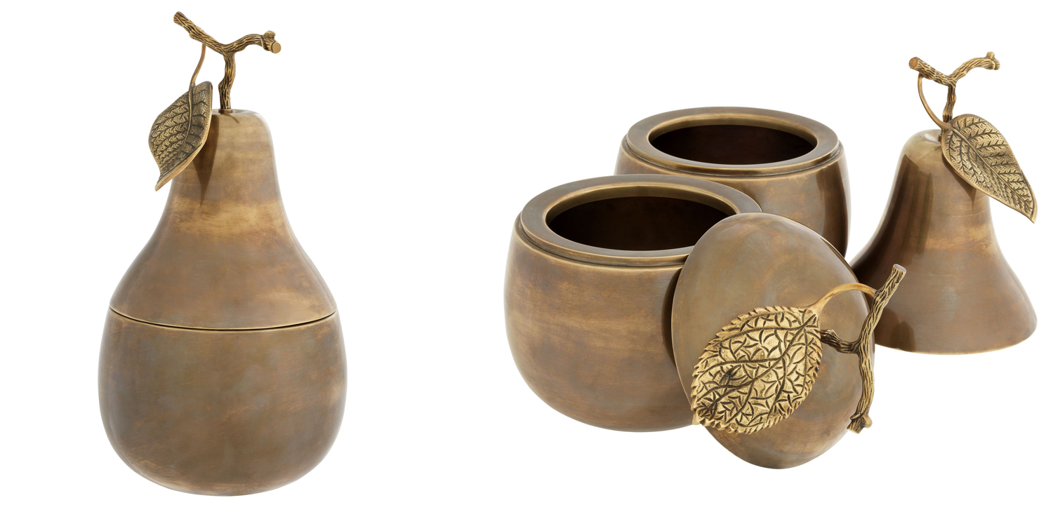 Комплект шкатулок Eichholtz Box Apple & Pear set of 2 brass - фото