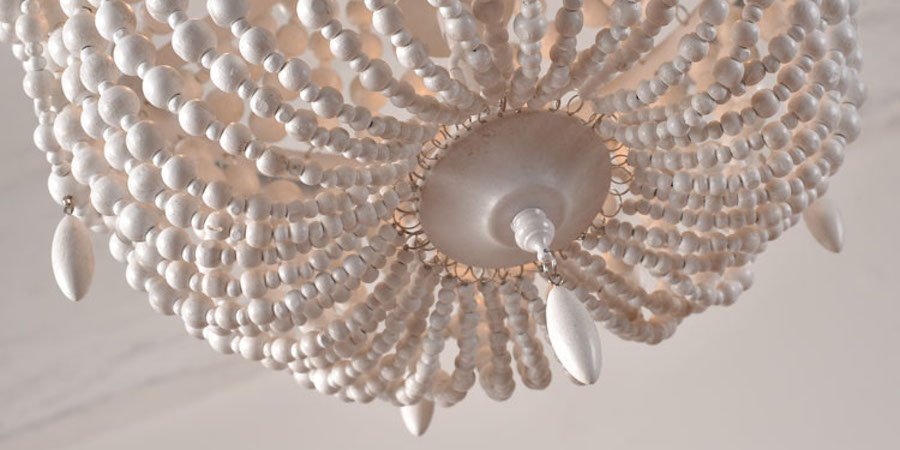 Люстра Anselme White Wood Large Chandelier - фото №1