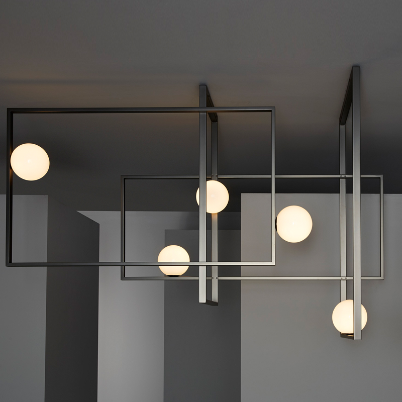  Mondrian Glass Venicem Ceiling Lamp graphite       -- | Loft Concept 