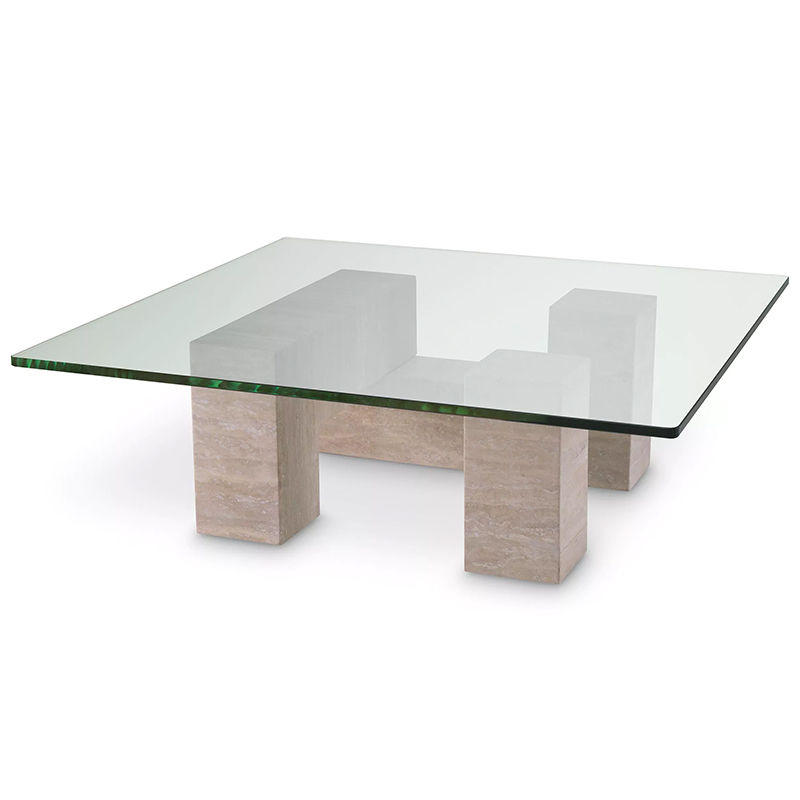 Кофейный стол Eichholtz Coffee Table Ikal Прозрачное Стекло Песочный в Ростове-на-Дону | Loft Concept 