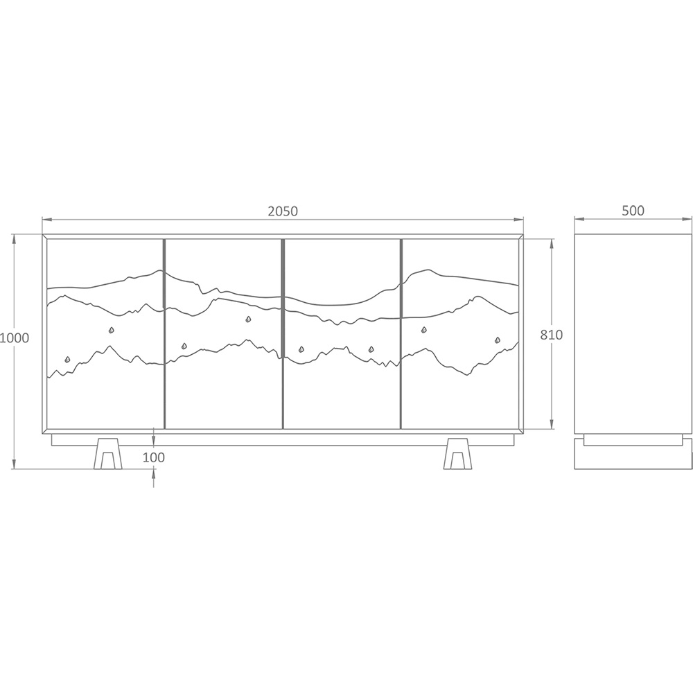 Буфет Okinawa Taupe Large в Ростове-на-Дону