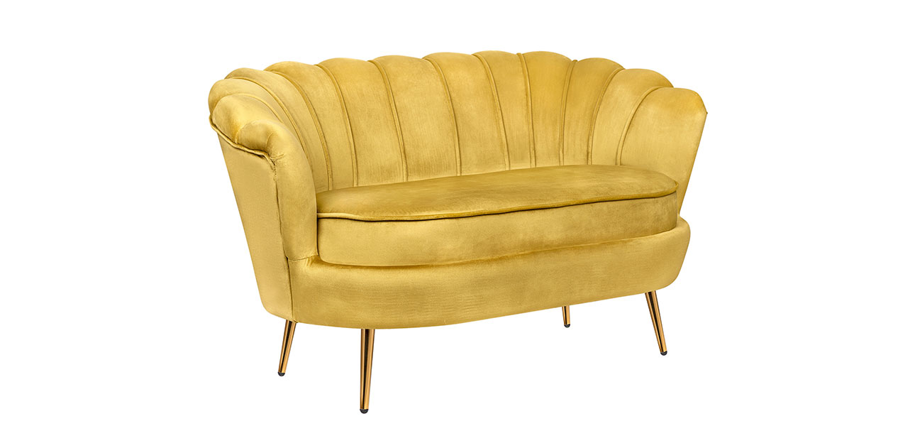 Диван желтый seashell yellow - фото