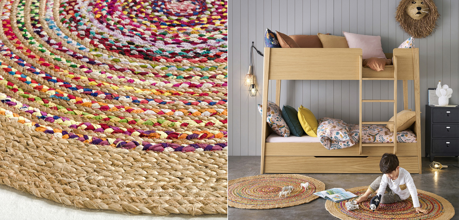 Ковер Round Multicolored Carpet джут и хлопок - фото