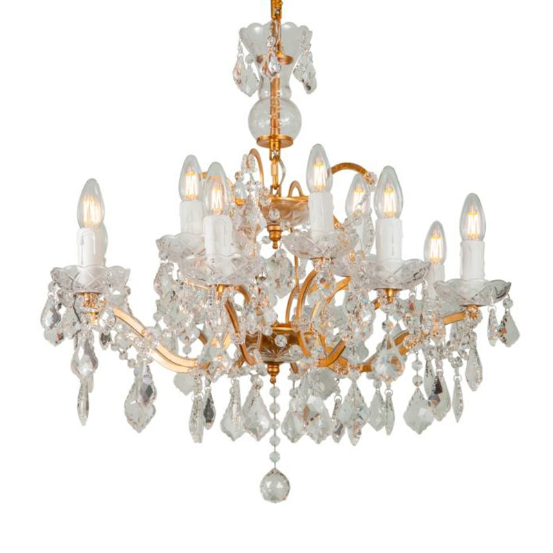  19th c. Rococo IRON & CLEAR CRYSTAL GOLD Chandelier     -- | Loft Concept 
