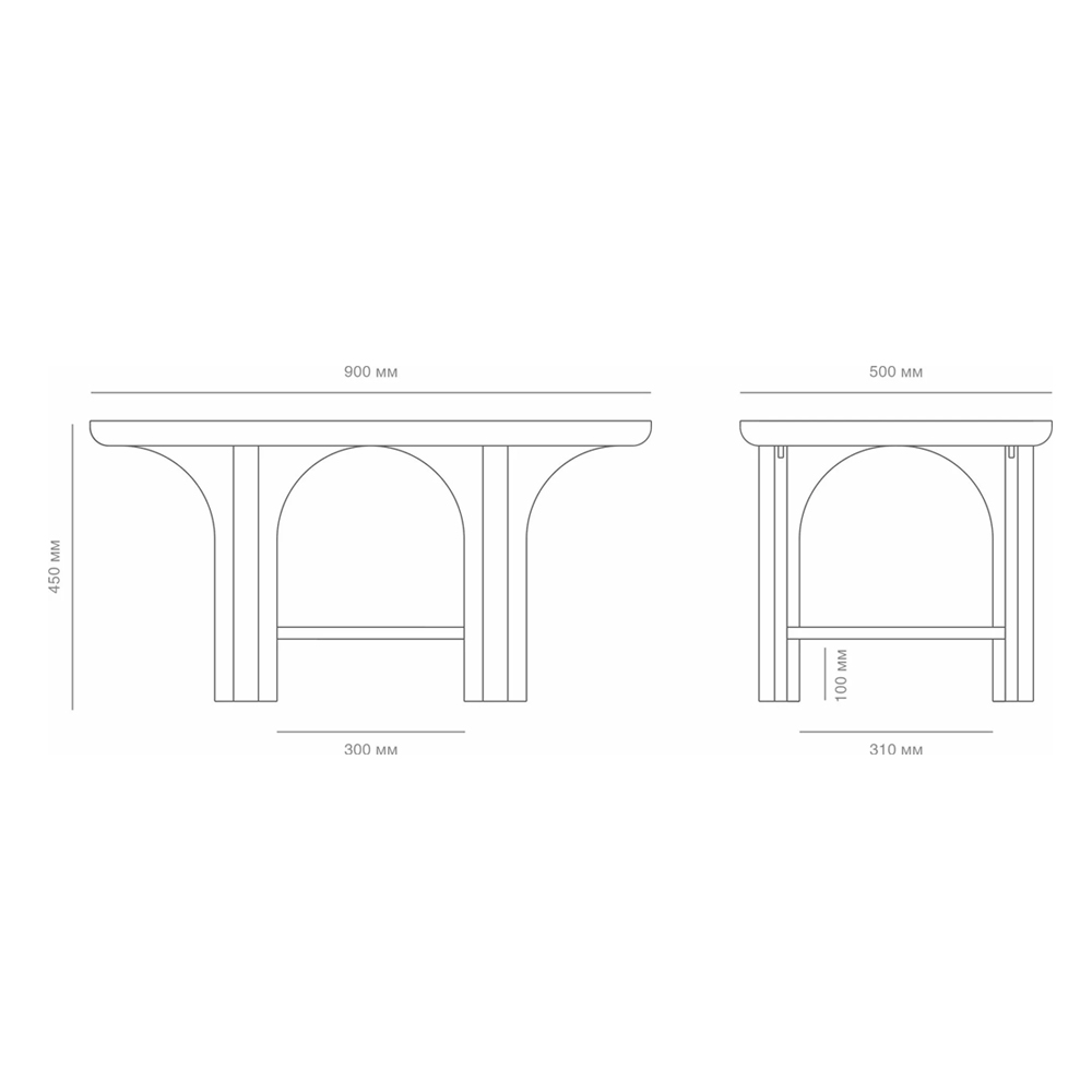 Стол кофейный деревянный с арочным основанием Arch Passage Стол кофейный деревянный с арочным основанием Arch Passage в Ростове-на-Дону