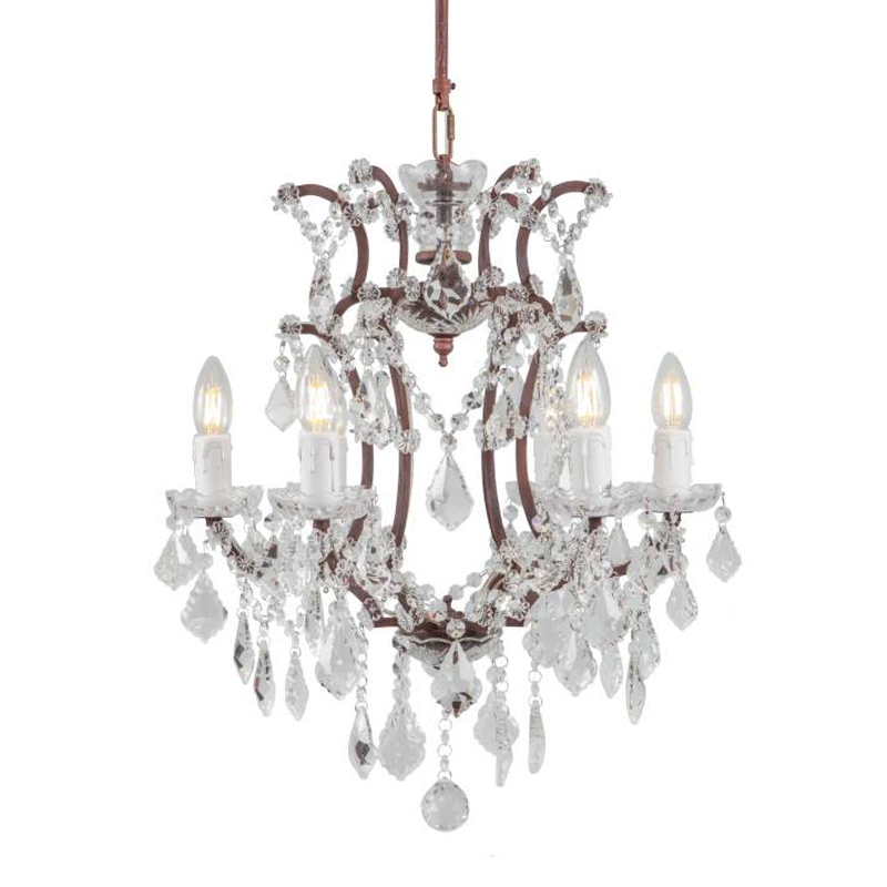  19th c. Rococo IRON & CLEAR CRYSTAL Brown Chandelier 6      -- | Loft Concept 