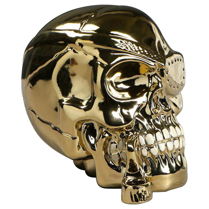 Golden Skull with Pipe   -- | Loft Concept 
