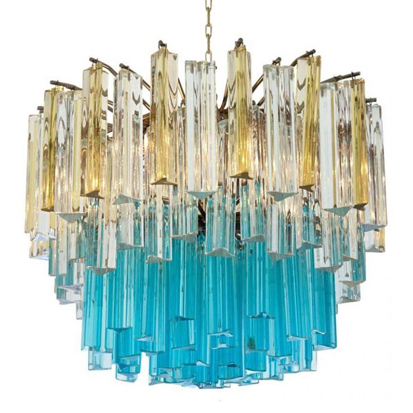 1960s Vintage Murano Glass Chandelier turquoise glass    -- | Loft Concept 