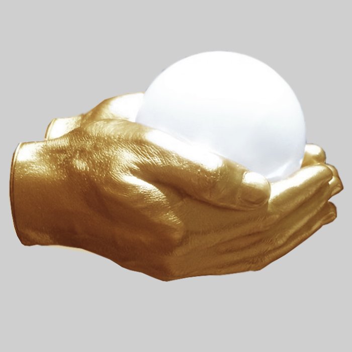  Glowing Ball In The Gold Hands   -- | Loft Concept 