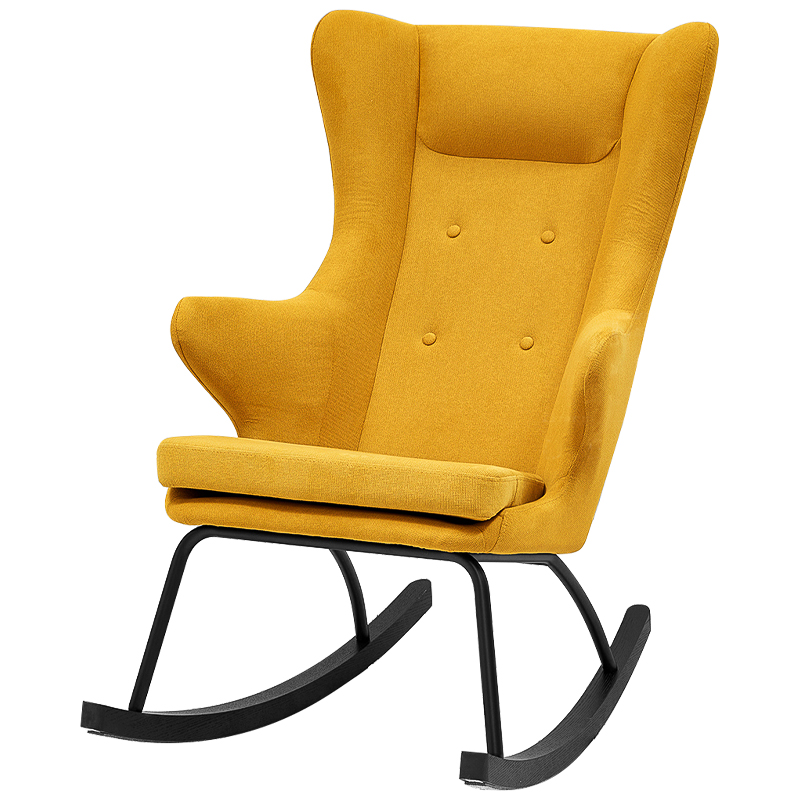 Rocking chair DORIA YELLOW Кресло-Качалка Желтое Желтый Черный в Ростове-на-Дону | Loft Concept 